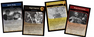 Example cards from first edition - black and white illustrations